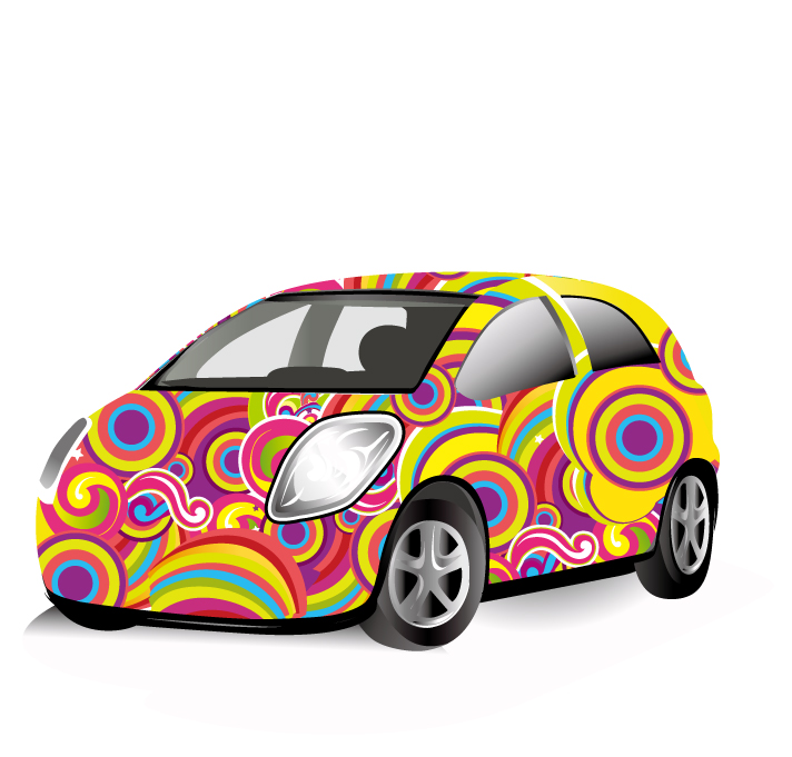 free vector Trend disco party and car vector